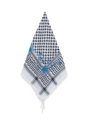KEFFIYEH - BLACK & WHITE ROSE