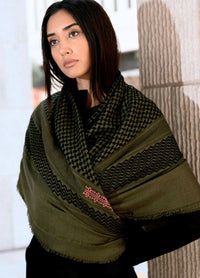 MERINO WOOL & SILK KEFFIYEH SHAWL