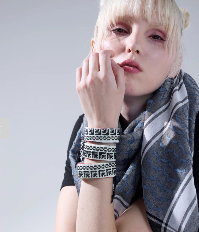 Keffiyeh Embroidered Bracelet - Set of 2